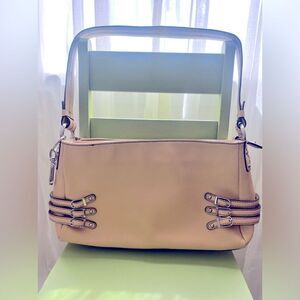 ETIENNE AIGNER yellow leather shoulder purse with silver hardware; Like NEW!